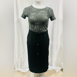 Eileen Fisher Black Maxi Skirt with drawstring waist medium